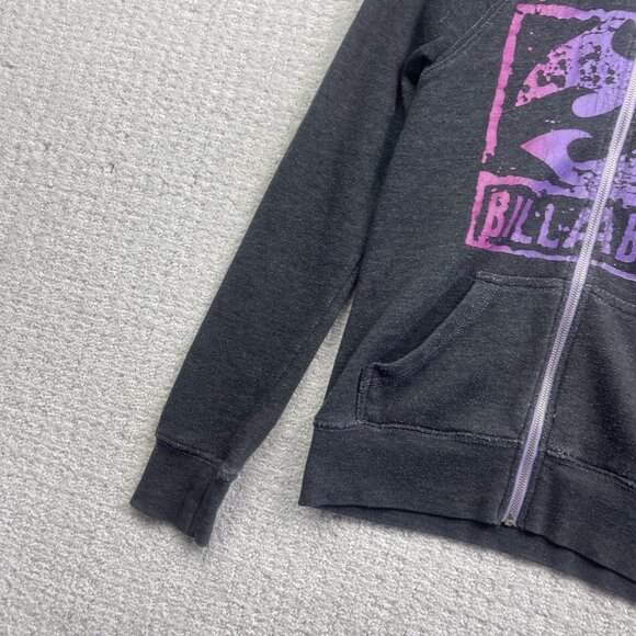 VTG Y2K Billabong Billy Girls Hoodie Zip Up Girl Sz M Skater Grunge Grey Surf - Picture 3 of 14